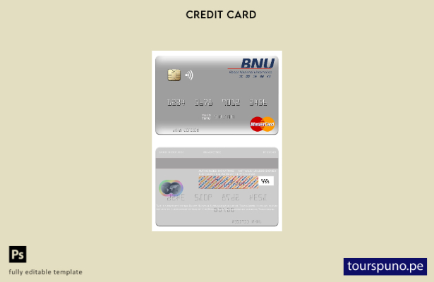 listo para imprimir plantilla de mastercard del edificio del Banco Nacional Ultr